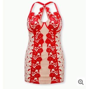 🔥 NWT Embroidered mesh chemise lingerie- Size 1